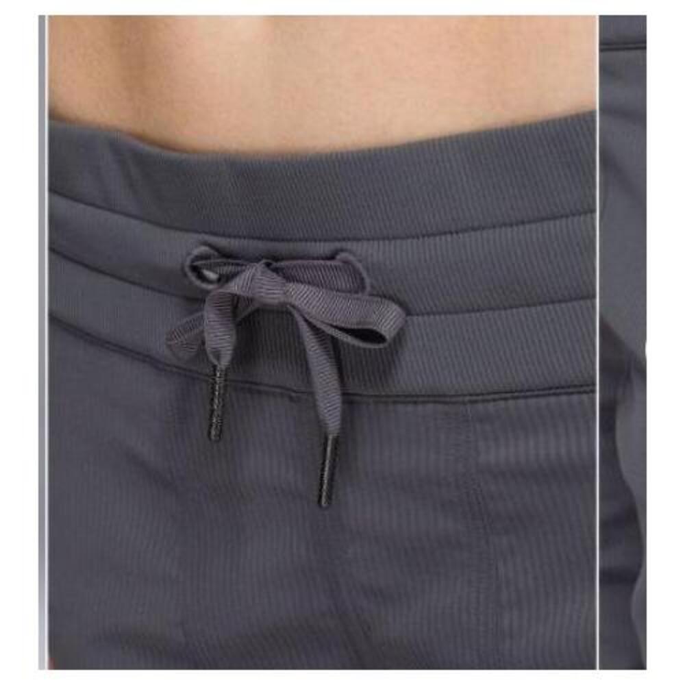 Lululemon Studio Crop Soot Light Charcoal Gray Drawstring Waist Pants Sz 4 - Picture 6 of 15